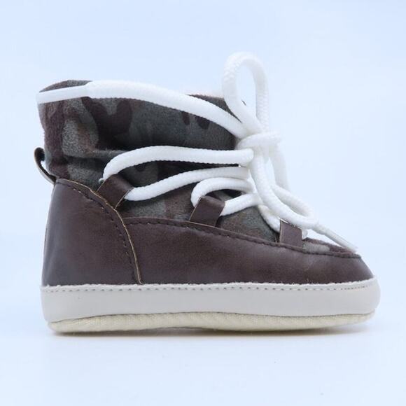 Baby Gap Shoes Size 18-24 Months Fleece-Line Mid Top Lace Up Camouflage Green - Picture 1 of 11
